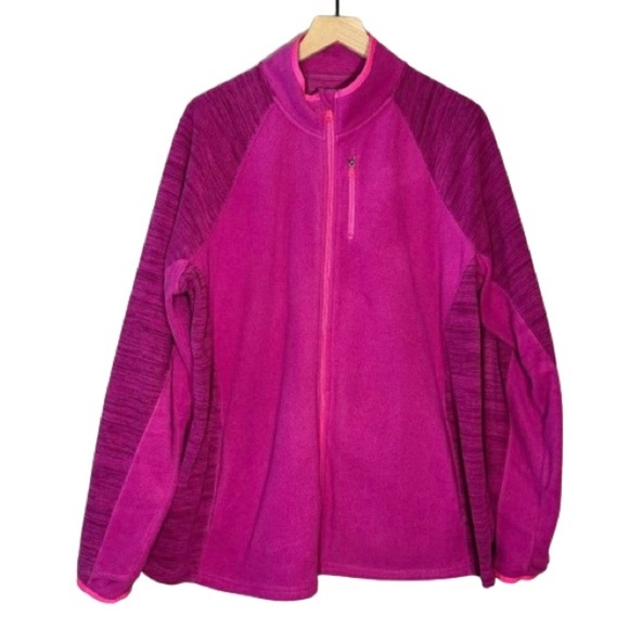 Women's Plus 2X Tek Gear Women's Plus Active Microfleece Jacket Berry - Picture 1 of 6